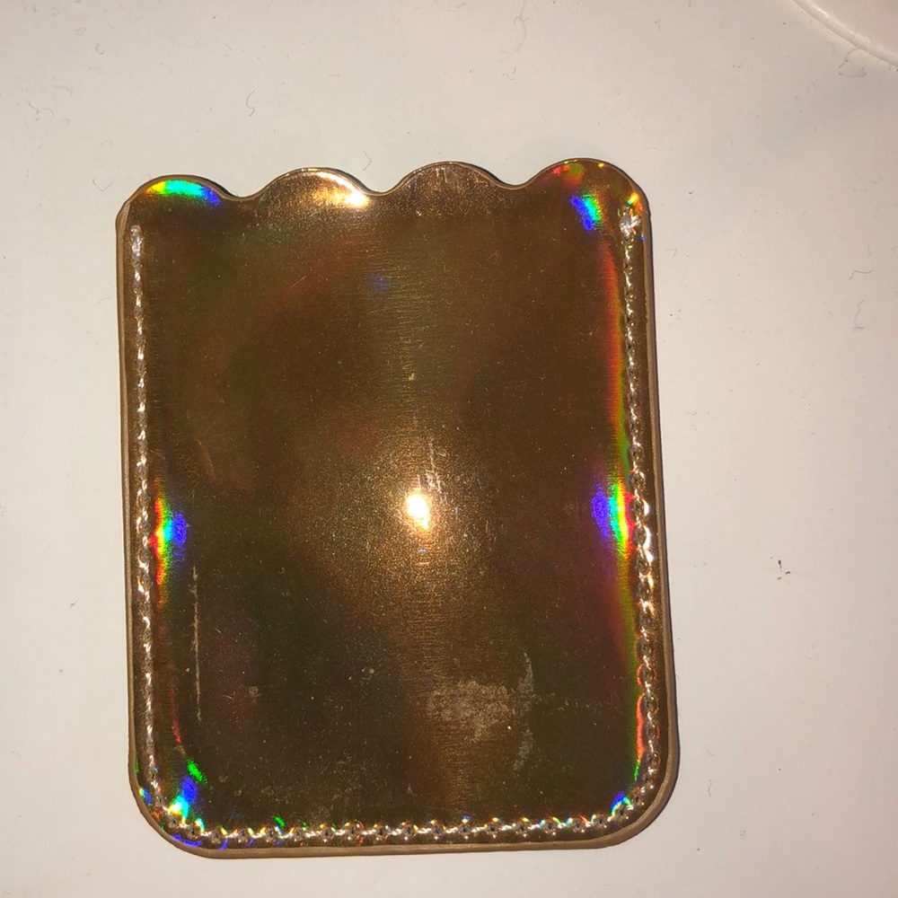 Gold Holographic Phone Card Holder